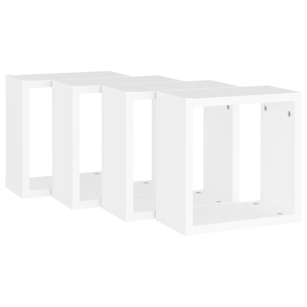 Étagères cube murales 4 pcs blanc 30x15x30 cm