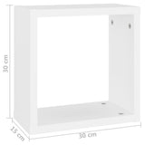 Étagères cube murales 4 pcs blanc 30x15x30 cm