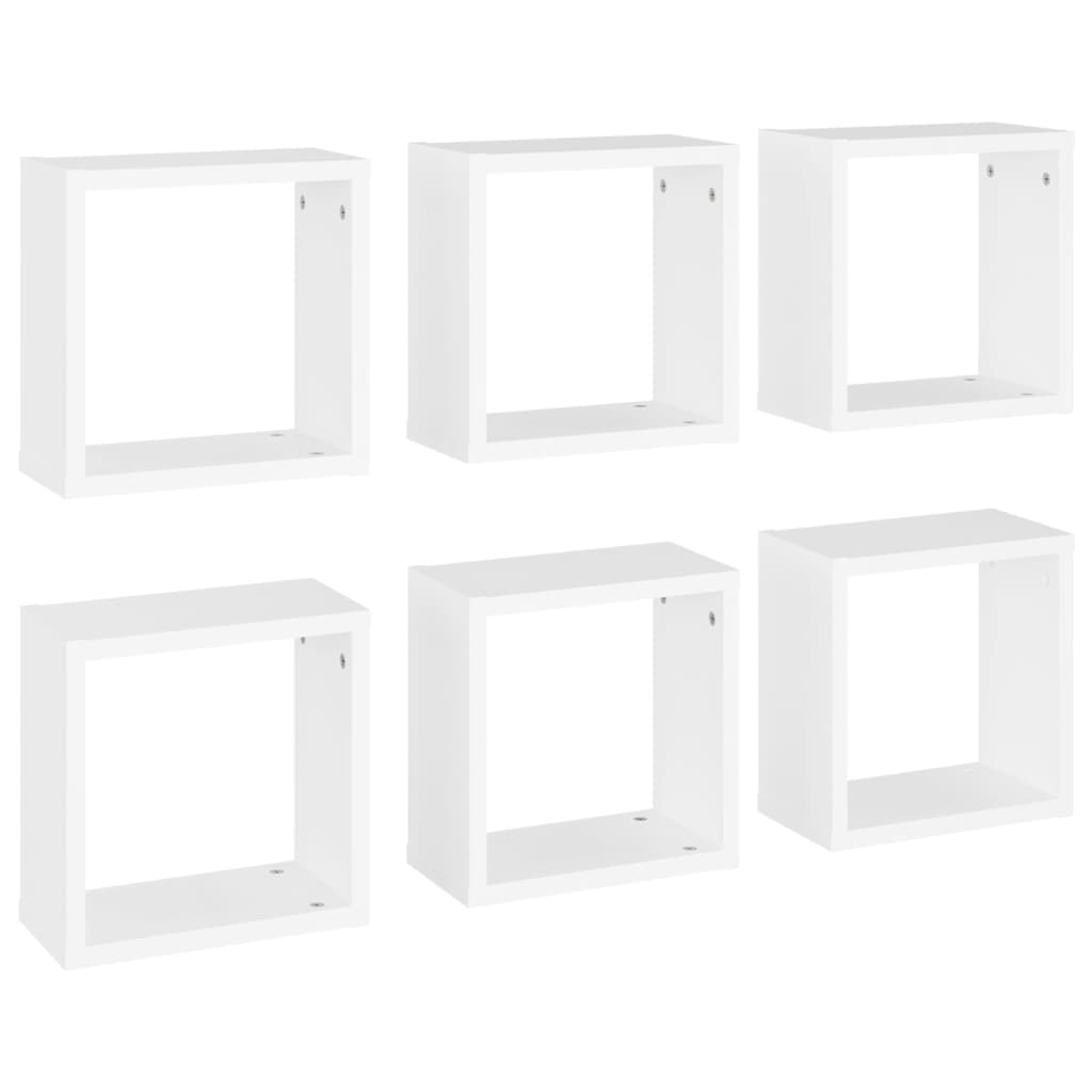 Étagères cube murales 6 pcs blanc 30x15x30 cm