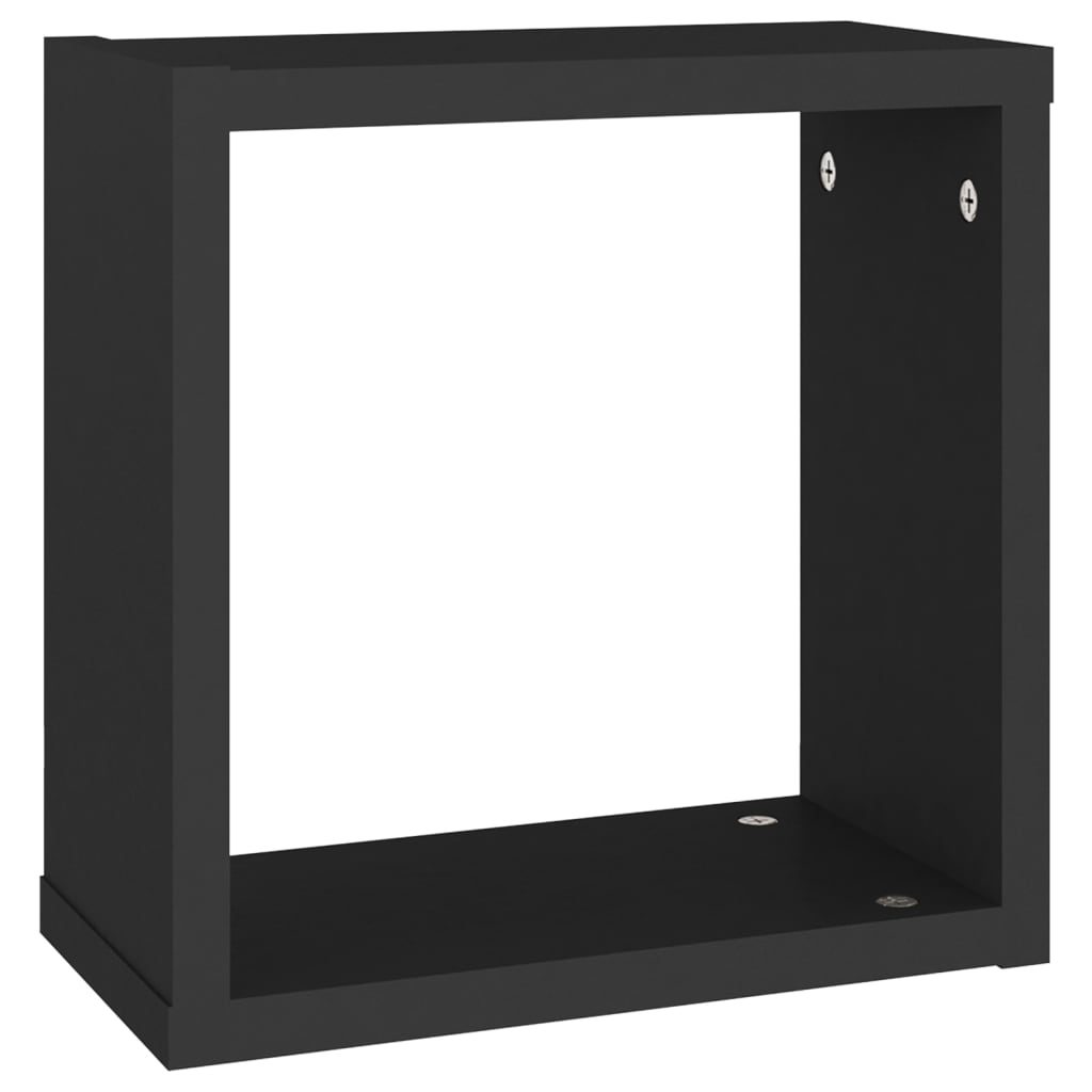 Étagères cube murales 4 pcs noir 30x15x30 cm