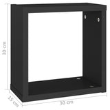 Étagères cube murales 4 pcs noir 30x15x30 cm