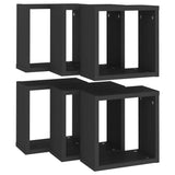 Étagères cube murales 6 pcs noir 30x15x30 cm