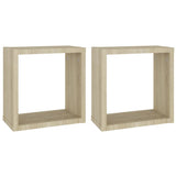 Étagères cube murales 2 pcs chêne sonoma 30x15x30 cm