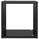 Étagères cube murales 6 pcs noir brillant 26x15x26 cm