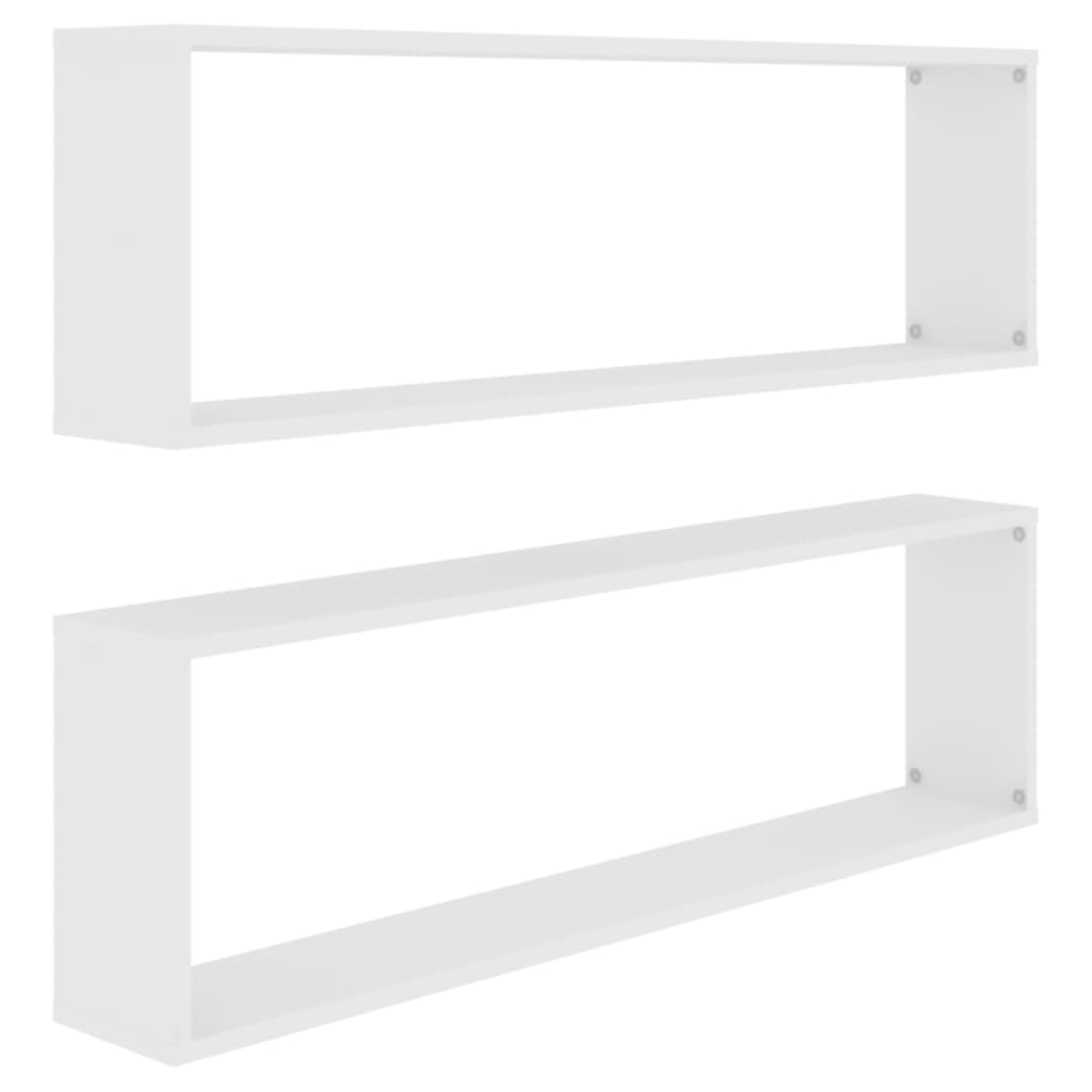 Étagères cube murales 2 pcs blanc 100x15x30cm bois d'ingénierie