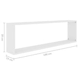 Étagères cube murales 2 pcs blanc 100x15x30cm bois d'ingénierie