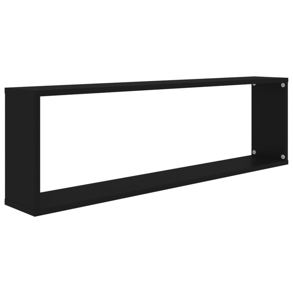 Étagères cube murales 2 pcs noir 100x15x30 cm bois d'ingénierie