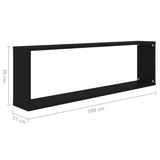 Étagères cube murales 2 pcs noir 100x15x30 cm bois d'ingénierie