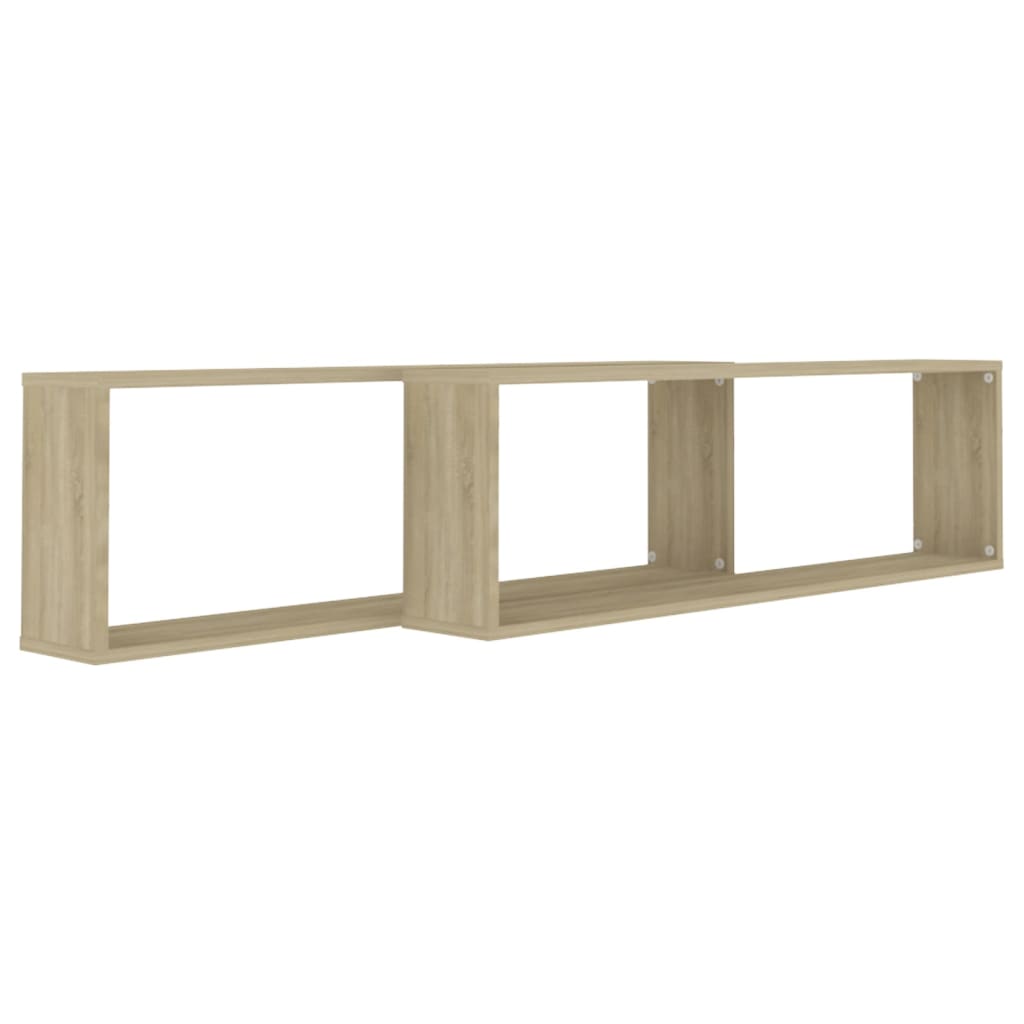 Étagères cube murales 2 pcs chêne sonoma bois d'ingénierie