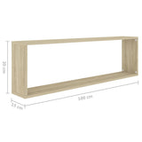 Étagères cube murales 2 pcs chêne sonoma bois d'ingénierie