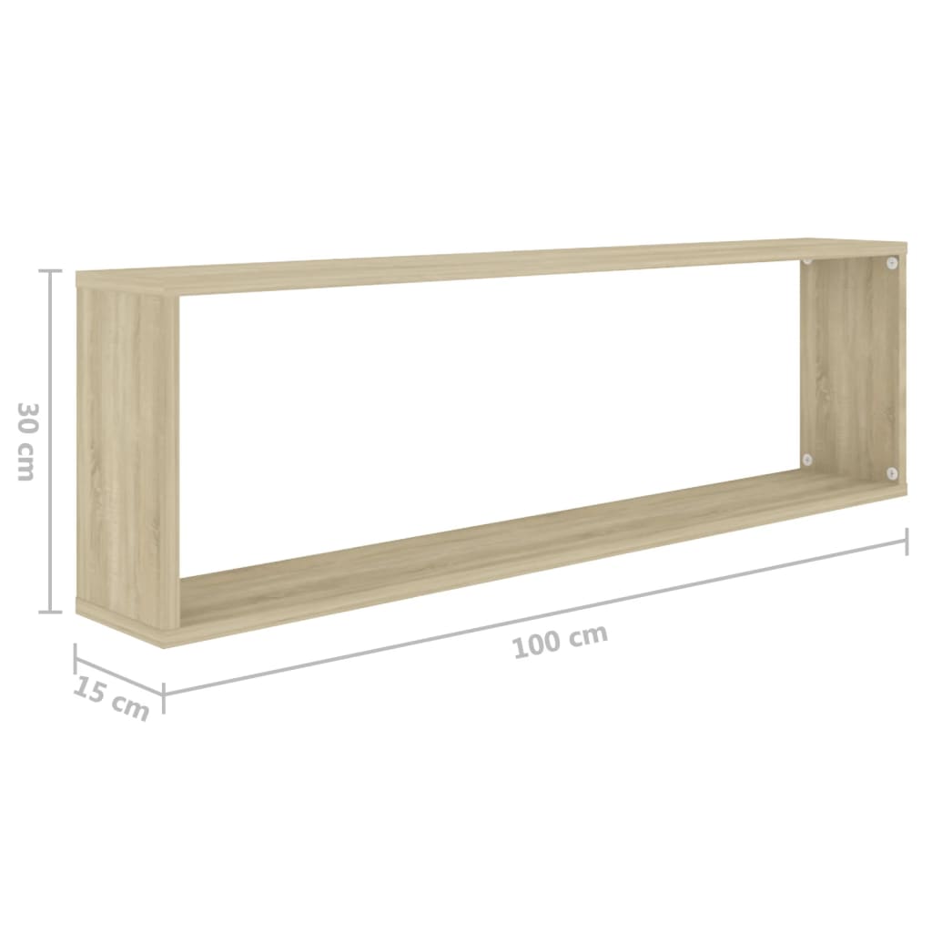 Étagères cube murales 4 pcs chêne sonoma bois d'ingénierie