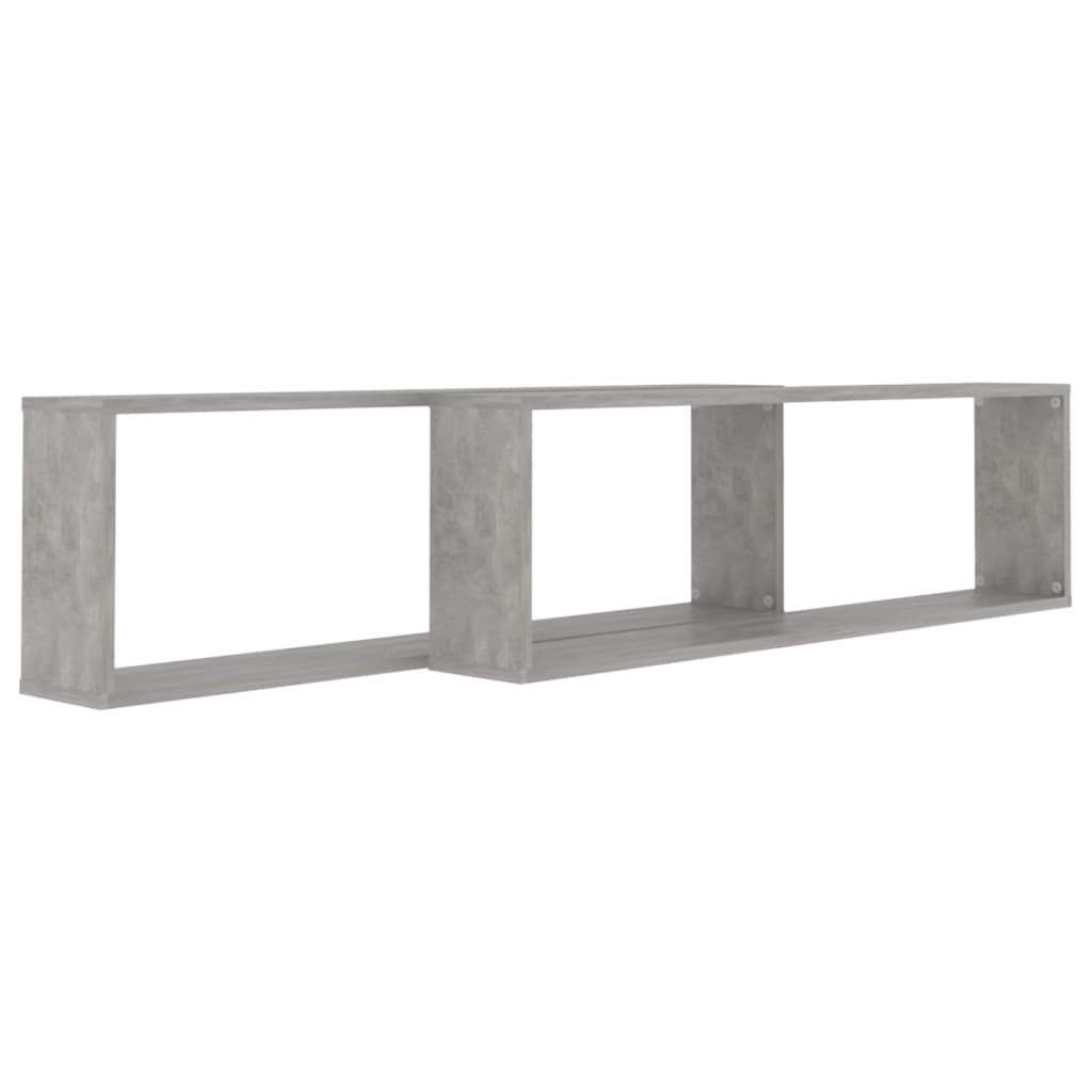 Wall Cube Shelves 2 pcs Concrete Grey Engineered Wood