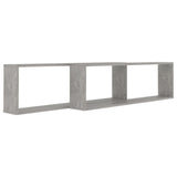 Étagères cube murales 2 pcs gris béton bois d'ingénierie