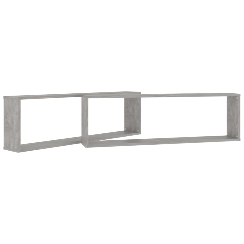 Wall Cube Shelves 2 pcs Concrete Grey Engineered Wood