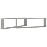 Étagères cube murales 2 pcs gris béton bois d'ingénierie