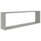 Étagères cube murales 2 pcs gris béton bois d'ingénierie