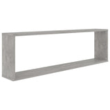 Étagères cube murales 4 pcs gris béton bois d'ingénierie