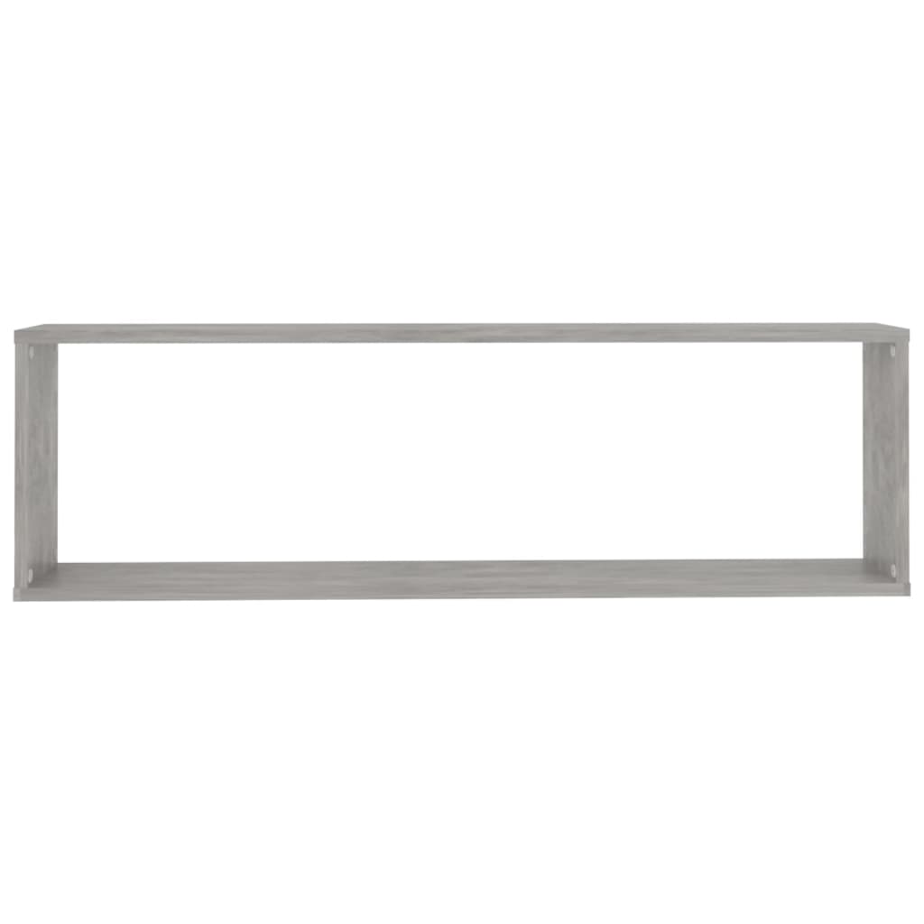 Étagères cube murales 4 pcs gris béton bois d'ingénierie