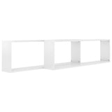 Étagères cube murales 2 pcs blanc brillant bois d'ingénierie