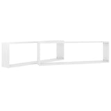 Étagères cube murales 2 pcs blanc brillant bois d'ingénierie