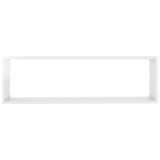 Étagères cube murales 2 pcs blanc brillant bois d'ingénierie