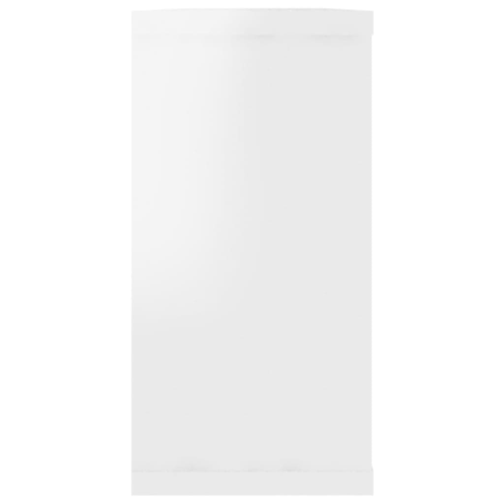 Étagères cube murales 2 pcs blanc brillant bois d'ingénierie