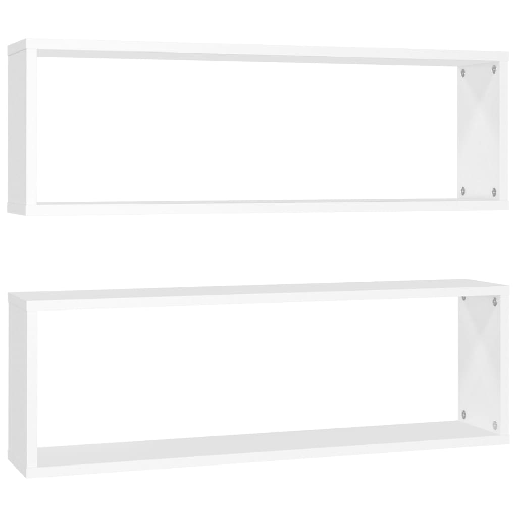 Étagères cube murales 2pcs Blanc 80x15x26,5cm bois d'ingénierie