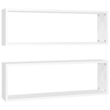 Étagères cube murales 2pcs Blanc 80x15x26,5cm bois d'ingénierie