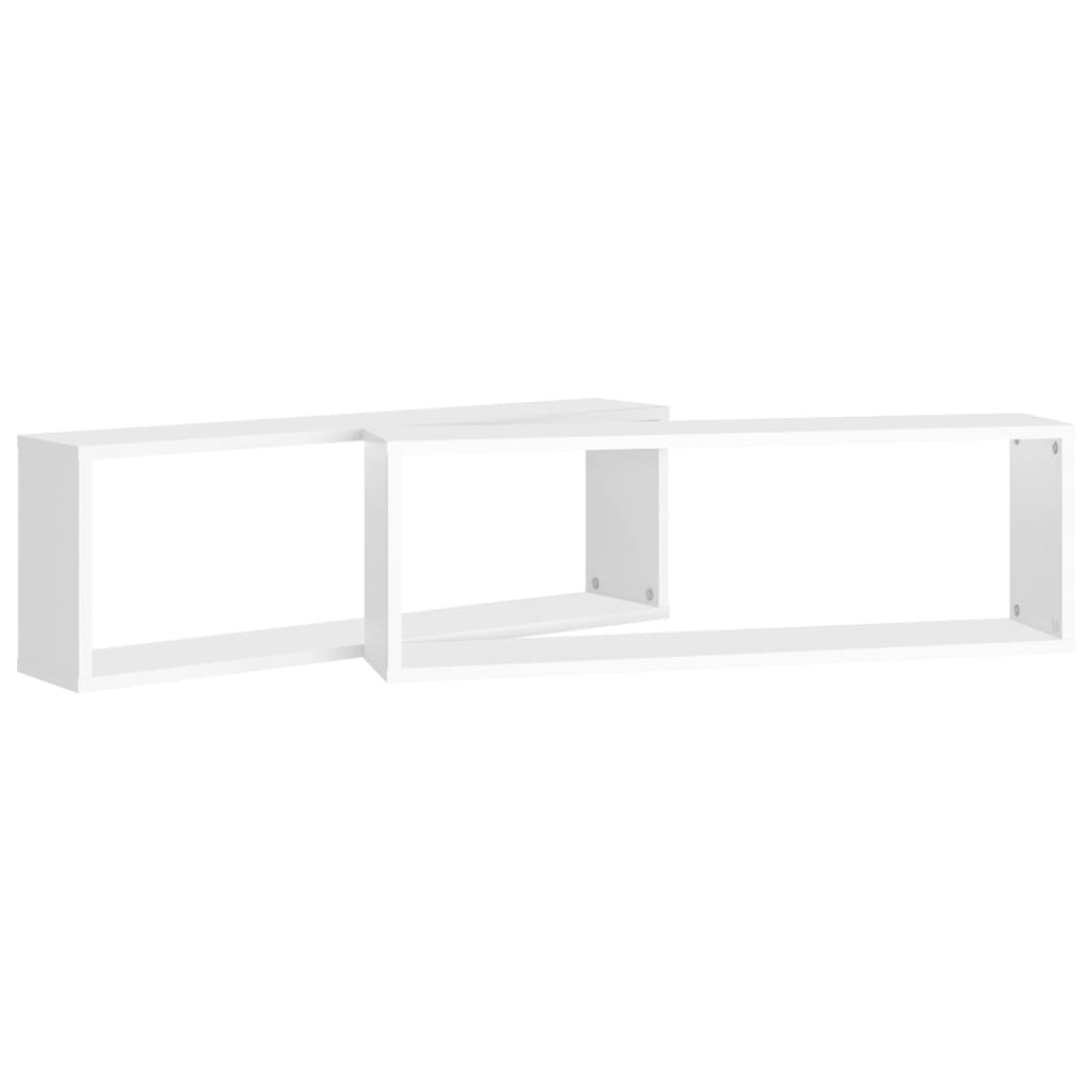 Étagères cube murales 2pcs Blanc 80x15x26,5cm bois d'ingénierie