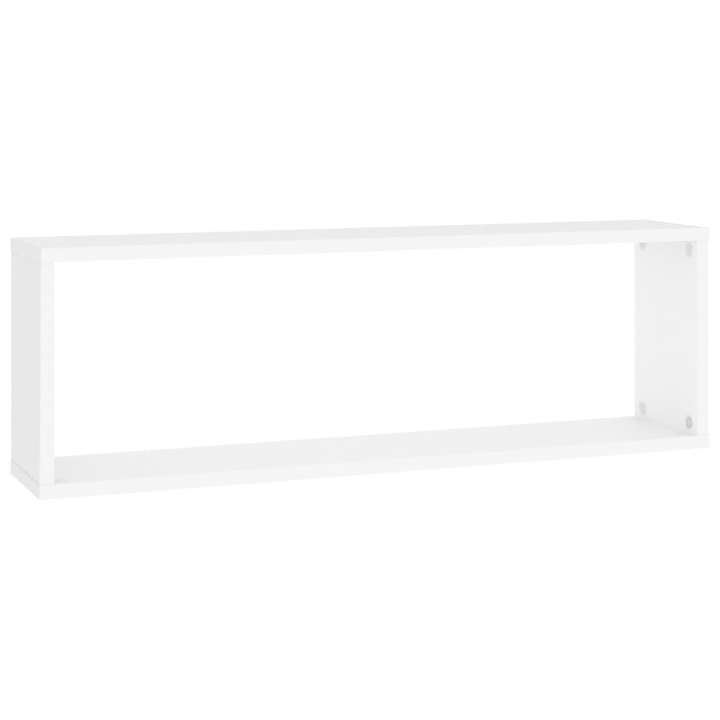 Étagères cube murales 2pcs Blanc 80x15x26,5cm bois d'ingénierie