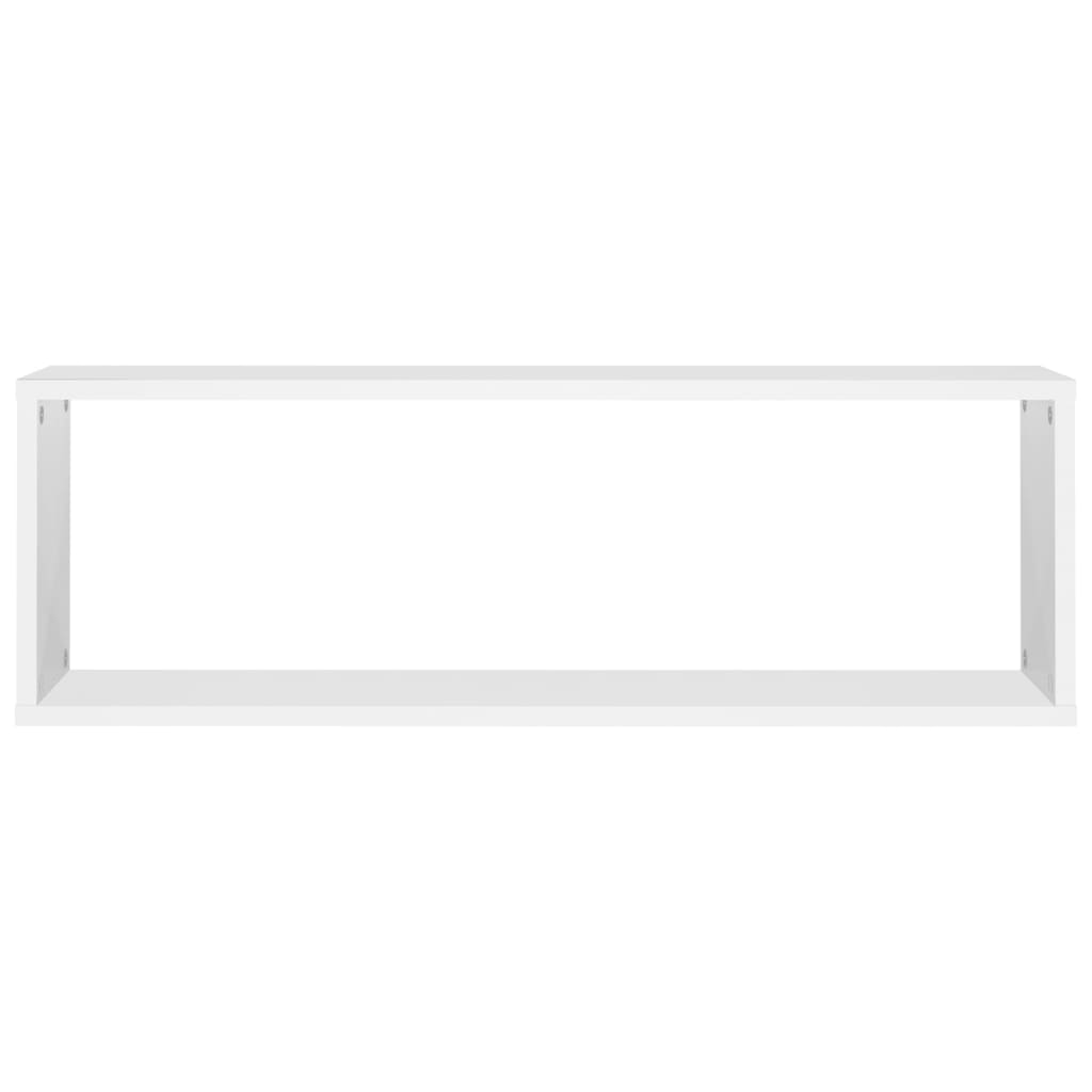 Étagères cube murales 2pcs Blanc 80x15x26,5cm bois d'ingénierie