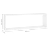 Étagères cube murales 2pcs Blanc 80x15x26,5cm bois d'ingénierie