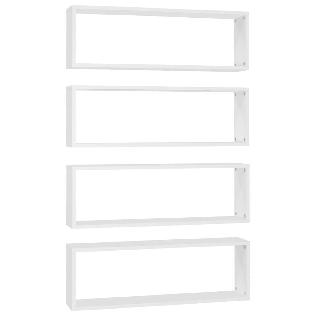 Étagères cube murales 4pcs Blanc 80x15x26,5cm bois d'ingénierie