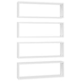 Étagères cube murales 4pcs Blanc 80x15x26,5cm bois d'ingénierie