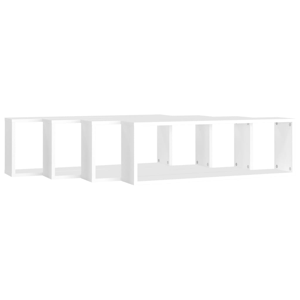 Étagères cube murales 4pcs Blanc 80x15x26,5cm bois d'ingénierie