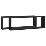 Étagères cube murales 2pcs Noir 80x15x26,5cm bois d'ingénierie