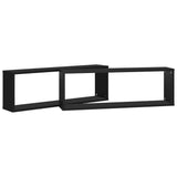 Étagères cube murales 2pcs Noir 80x15x26,5cm bois d'ingénierie