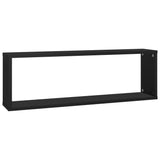 Étagères cube murales 2pcs Noir 80x15x26,5cm bois d'ingénierie