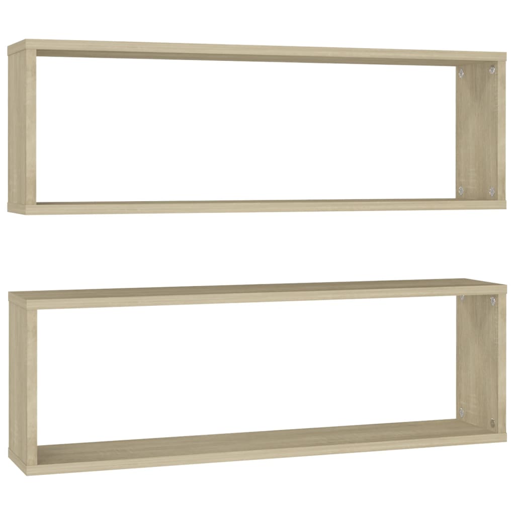 Étagères cube murales 2 pcs chêne sonoma bois d'ingénierie