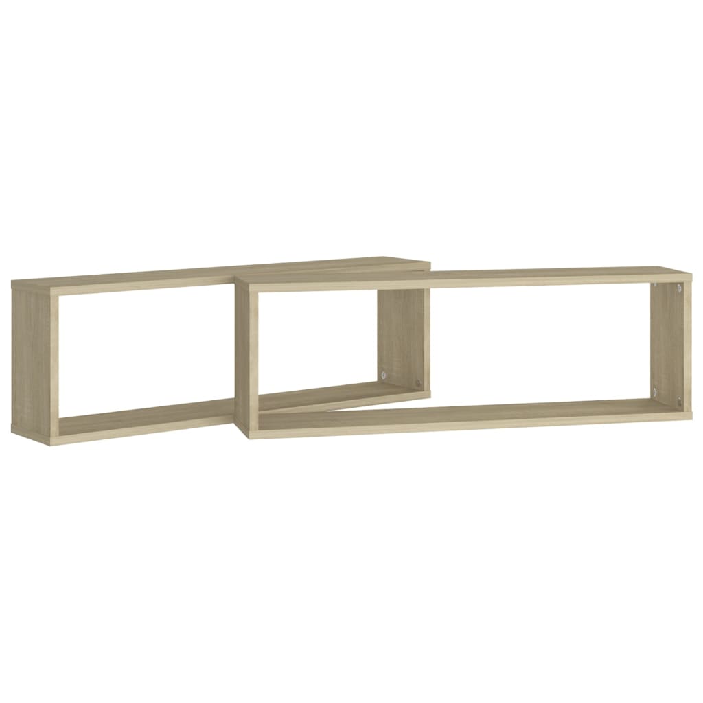 Étagères cube murales 2 pcs chêne sonoma bois d'ingénierie