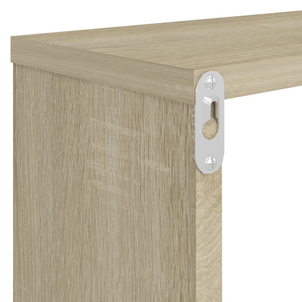 Étagères cube murales 2 pcs chêne sonoma bois d'ingénierie