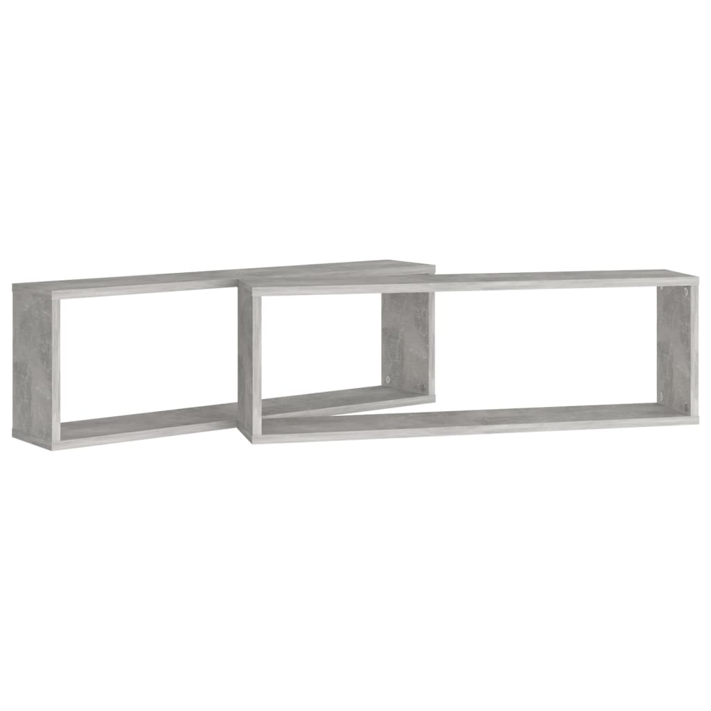 Étagères cube murales 2 pcs gris béton bois d'ingénierie