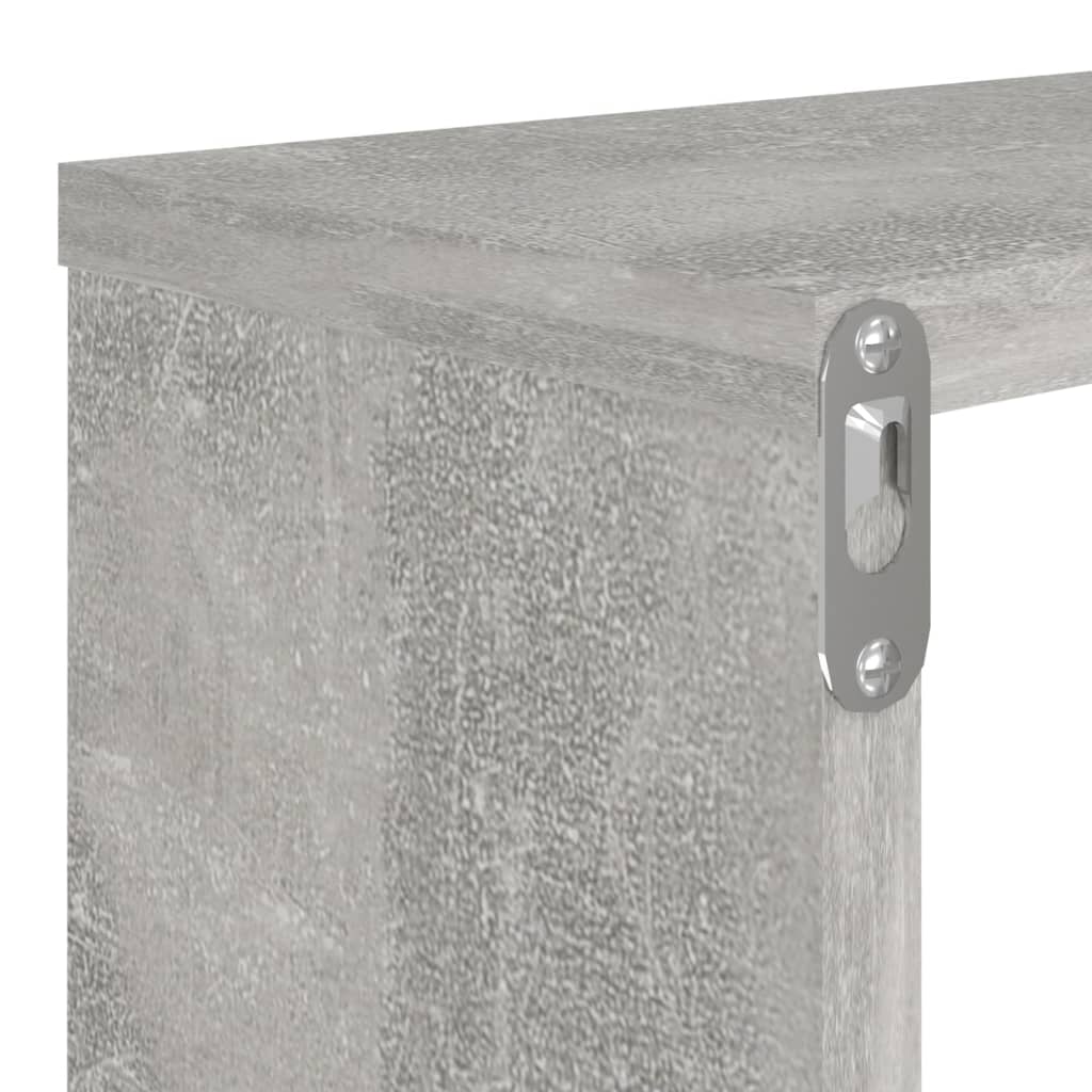 Étagères cube murales 2 pcs gris béton bois d'ingénierie