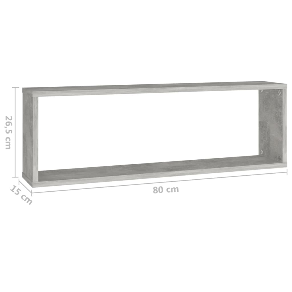 Étagères cube murales 2 pcs gris béton bois d'ingénierie