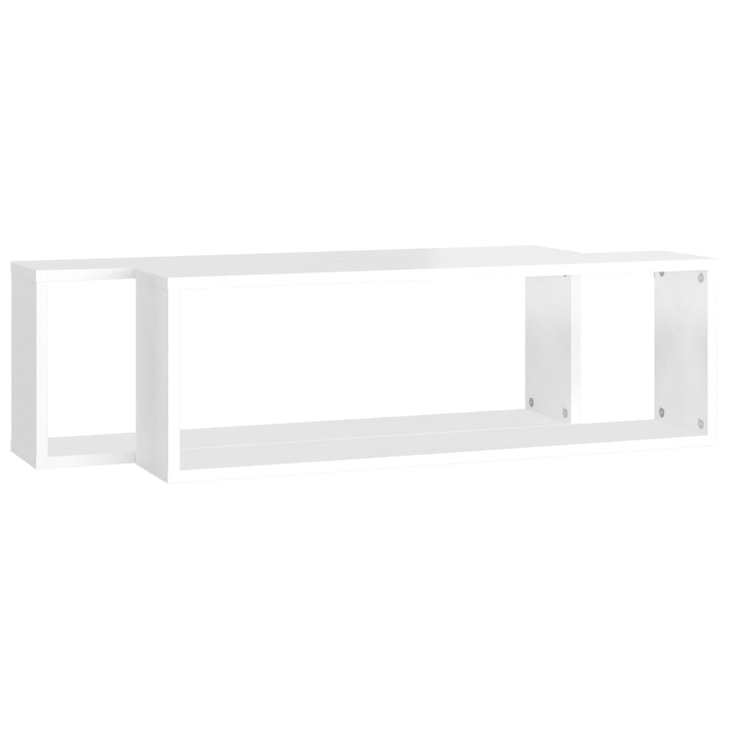 Étagère cube murale 2 pcs Blanc brillant 80x15x26,5cm