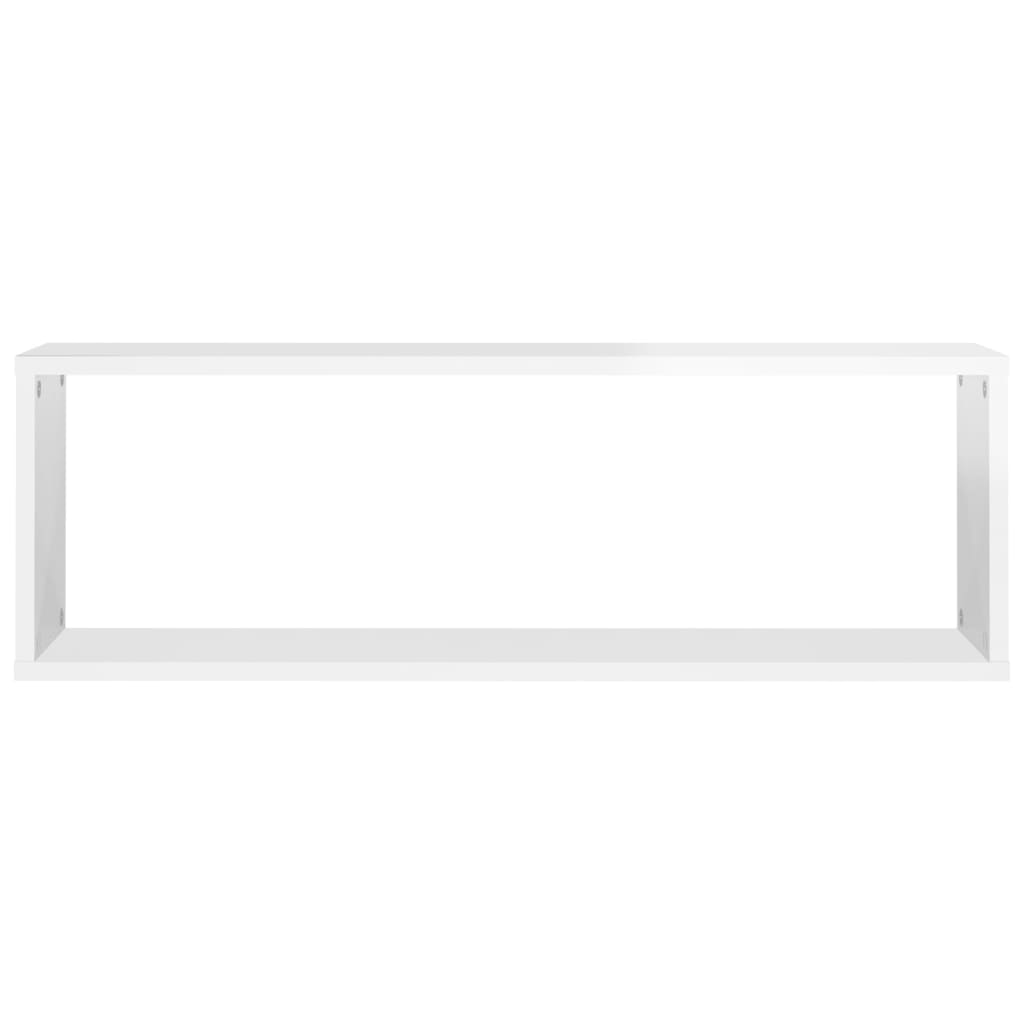 Étagère cube murale 2 pcs Blanc brillant 80x15x26,5cm