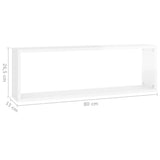 Étagère cube murale 2 pcs Blanc brillant 80x15x26,5cm