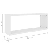 Étagères murales cube 6 pcs Blanc 60x15x23 cm Bois d’ingénierie