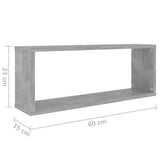 Étagères murales cube 6 pcs Gris béton Bois d’ingénierie