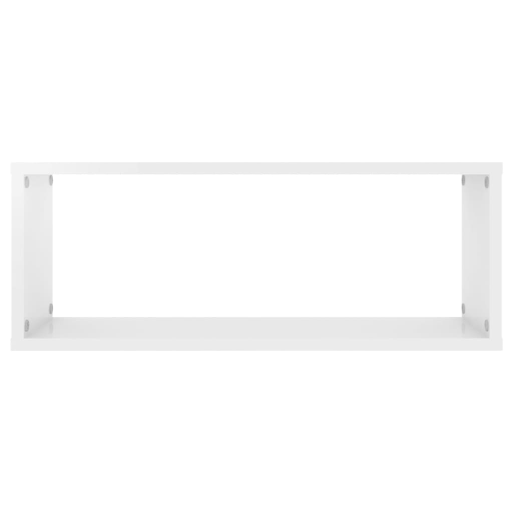 Étagères murales cube 6 pcs Blanc brillant Bois d’ingénierie